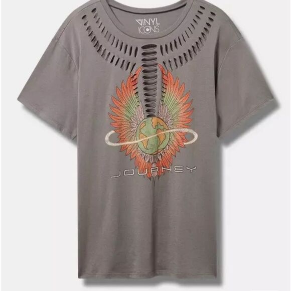 Torrid Journey Relaxed Fit Cotton Yoke Slash tee - Picture 5 of 8